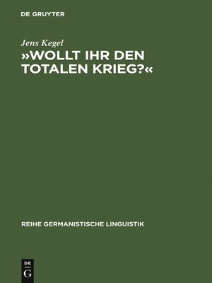 cover image of »Wollt Ihr den totalen Krieg?«